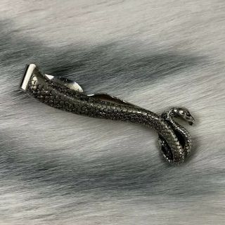 Swank | Snake Silver Tone Tie Bar Tie Clasp Tie Clip Rare Vintage