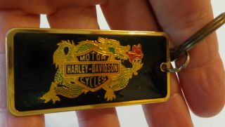 Rare Vintage Dragon Harley Davidson Baron Key Chain 1984 Evo Shovelhead Ironhead