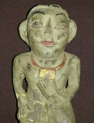 Haunted Antique Doll Carved Wood Figure From Witch Estate Rough