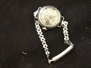 Antique Solid Silver Ladys Watch No Face Or Hands 15 Jewel Movement