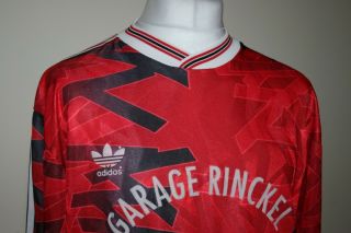 Adidas Roppenheim Rare Vintage French Football Jersey Shirt Mens L 11 Red/Black 3