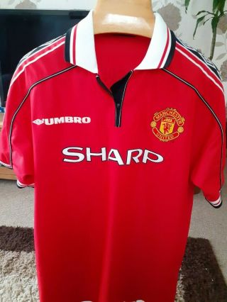Rare Old Manchester United 1998 Football Shirt Size Xtr Large Beckham 7