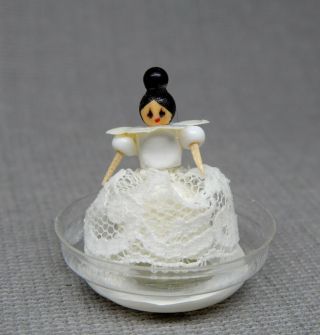 Vintage Doll In Wedding Dress By Elinor Couch - Artisan Dollhouse Miniature 1:12
