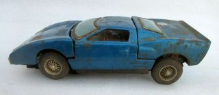 Vintage Old Rare Battery Operated Unique Sport Car Litho Tin Toy Made In Japan