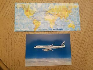 Rare 1970 Air France Ticket Folder,  Uta Airlines Dc - 8 - 62 Postcard Afrique