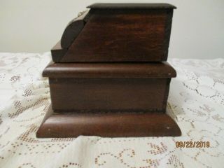 Antique wood jewelry box with a drawer hardware 3