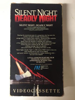 Silent Night Deadly Night VHS Horror Rare Slasher Gore Violence 2