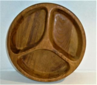 Vintage Mcm Dansk Designs Ihq Teak Wood Wooden Divided Serving Tray