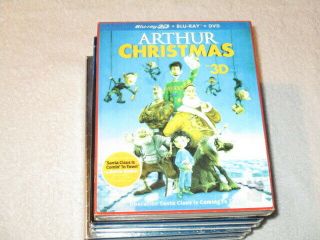 3d Movie Blu Ray Arthur Christmas W/rare Outer Lenticular Sleeve
