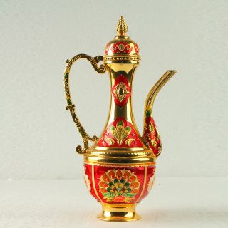 Chinese Exquisite Cloisonne Teapot Carved Castle R0004