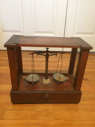 Antique Eimer & Amend Apothecary Scale With Weights