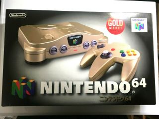 Nintendo 64 System Gold Console/ship From Japan/rare/mario/japanese/gold Color/