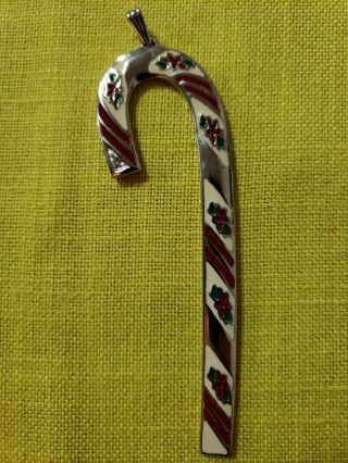 Wallace Silversmiths Peppermint Candy Cane Ornament 1981 Rare 1st Edition 2