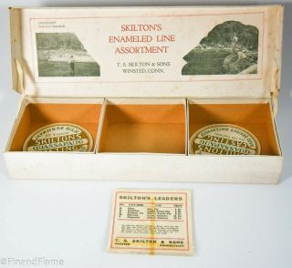 Vintage Skiltons Enameled Line & Leader Fly Fishing Dealer Box With 1 Set Sje97