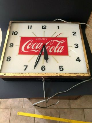 Rare 1950s Vintage Coca Cola Swihart Electric Light - Up Clock Only