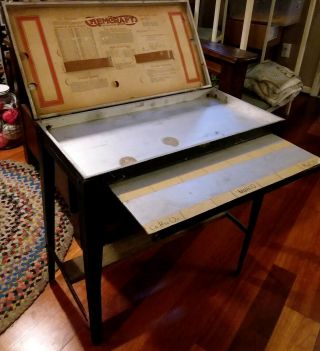 Rare Porter Chemcraft No.  7 - 1/2 Chemistry Set Case Lift Top Table Or Workbench