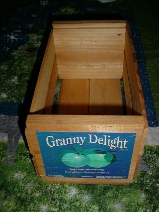 Vintage Wood Apple Crate Box " Granny Delight  Everything A Granny Should Be "