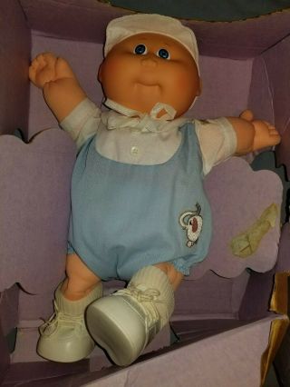 Vintage 1985 Cabbage Patch Kids Doll Preemie - Blue Eyed Boy - March Of Dimes