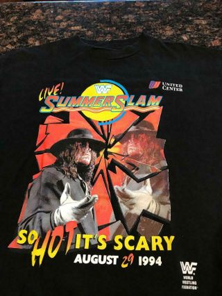 Vintage Wwf Summer Slam 1994 The Undertaker T - Shirt Very Rare