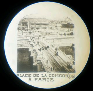Very Fine Antique Microphotograph Microscope Slide " A View In Paris "