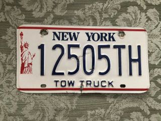 Rare Vtg.  York Liberty Tow Truck License Plate Tag Collector Shop Garage Usa