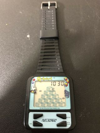 Rare Vintage Nelsonic Q Bert Lcd Game Watch 1983 Made In Hong Kong