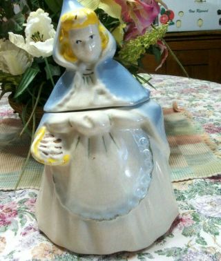 Very Rare Mc Coy Cookie Jar Blue Cape Little Red Riding Hood Guessing 1940 Era