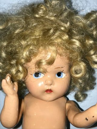 Early Marked Toddles Ginny 8 " Composition Blond Blonde Vintage Tlc (no Outfit)