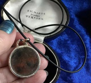 Rare Unique Antique Arts & Crafts Silver,  9ct Gold & Sapphire Coin Pendant
