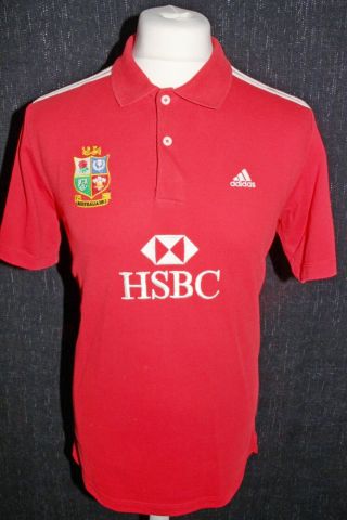 Adidas British Lions Men Very Rare Rugby Polo Shirt Australia 2003 Red