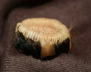 Rare Tiny California Pomo Indian Feather Basket Native American Miniature 8