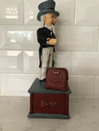 Rare Vintage Uncle Sam Heavy Cast Iron Mechanical Bank In 2