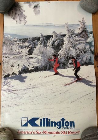 Vintage Killington Vt Ski Poster,  Authentic,  Rare 70/80 