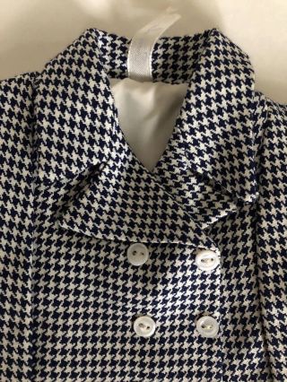 Vintage TERRI LEE Doll Clothing COAT Blue White Houndstooth Dress Jacket 2