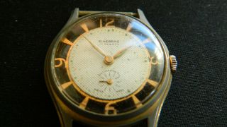 Rare Vintage Retro Mens Ginebras Watch 17 Jewels Swiss C1960s