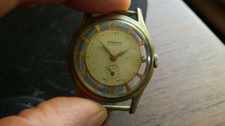Rare Vintage Retro Mens Ginebras Watch 17 Jewels Swiss c1960s 3