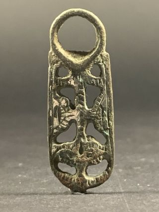 Extremely Rare Ancient Viking Norse Silver Dragon Amulet Pendant Circa 700 - 900ad