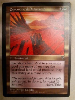 Mtg - Squandered Resources - Visions,  Light Play,  Rare