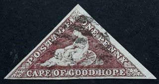 Very Rare 1864 South Africa Cape Of Good Hope 1d Triangular Hope Stamp