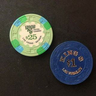 2 Rare Kings 8 Lvs Chips $25 Low Bk$75/$1 Navy Low Bk $25 Both Au 1980s W/caps