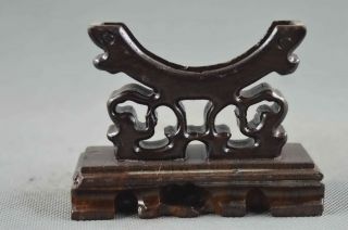 Collectable China Handwork Old Boxwood Carve Flower Auspicious Rare Shelf Statue