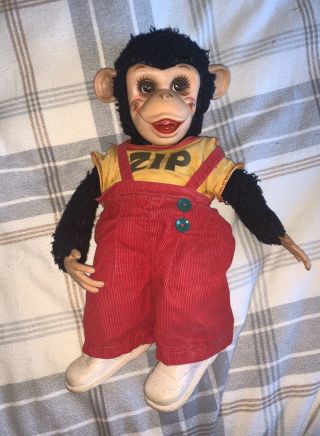 Vintage Zip The Monkey Rushton Co.  15 " Plush Chimp Toy Howdy Doody Zippy Doll