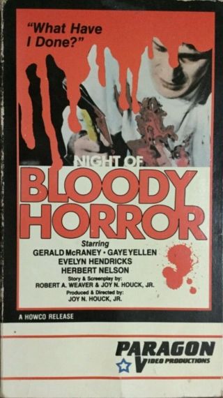 Rare Night Of Bloody Horror Vhs Tape Paragon Video Thriller Gerald Mcraney