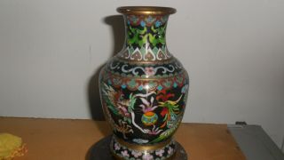 Vintage Chinese CloisonnÉ Dragon And Phoenix Vase