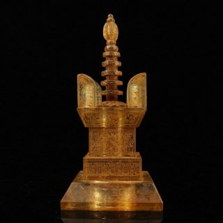 Exquisite Handwork Rare Crystal Ancient Temples Underground Ashoka Sarira Pagoda