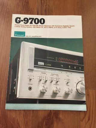 Sansui G - 9700 Rare Brochure