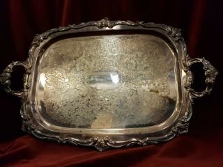 Eton Silverplate Large Footed Serving Tray Electric Warming Platter With Handles