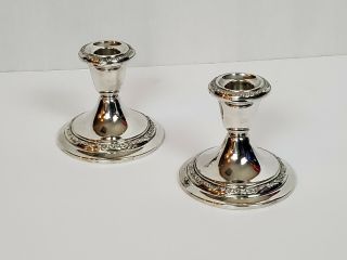 Gorham Sterling Candlestick Pair Weighted Polished 2