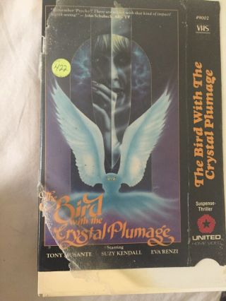 The Bird With The Crystal Plumage Vhs Rare Argento United Video Giallo