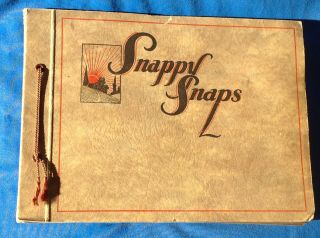 Vintage Almost Antique Snappy Snaps Album Containing 55 Pre - Wwii B&w Photographs